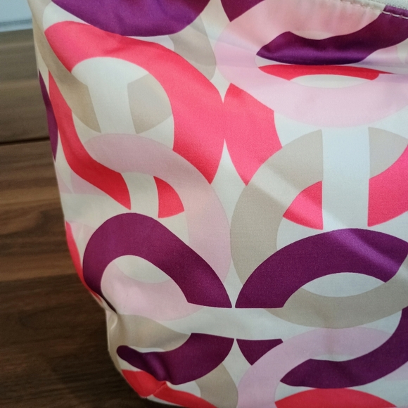 Coach Pink and Purple Patterned Shoulder Bag - Picture 3 of 16